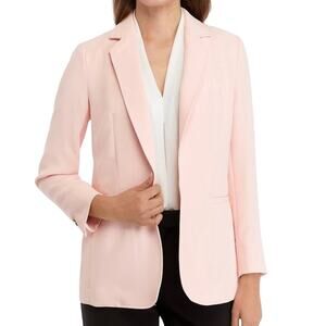 ANNE KLEIN OPEN FRONT‎ NOTCH LAPEL BLAZER IN PINK NWT WOMEN'S SIZE PETITE LARGE